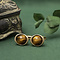 vintage Gouden manchetknopen met tijgeroog 18 krt