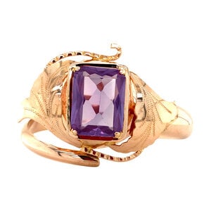 Gold bangle with sapphire 14 krt