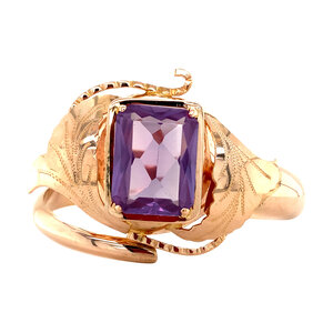 Gouden bangle met saffier 14 krt