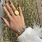 vintage Gouden vintage bangle met keramiek en diamant 18 krt