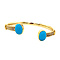 vintage Gouden vintage bangle met keramiek en diamant 18 krt