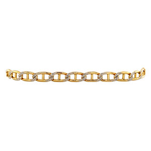 Bicolour gold bracelet 14 krt