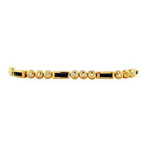 Gold bracelet with sapphire and diamond 18 krt