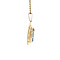 vintage Gouden hanger met blauwe spinel 14 krt