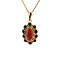 vintage Gouden entourage hanger met granaat 14 krt