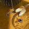vintage Gouden entourage hanger met granaat 14 krt