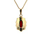 vintage Gouden entourage hanger met granaat 14 krt