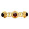 Vintage gold vintage booties bracelet with garnet 14 kt