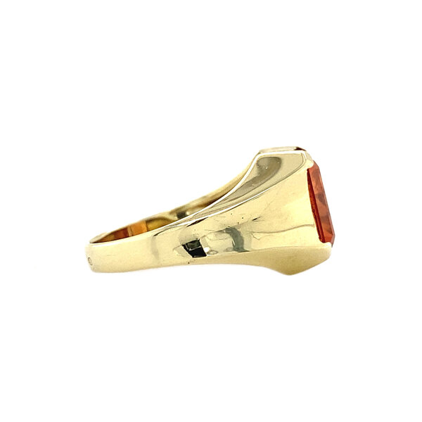 vintage Gold pin ring with orange sapphire 14 krt