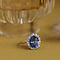 vintage Gold entourage ring with sapphire and diamond 20 kt/925
