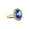 vintage Gold entourage ring with sapphire and diamond 20 kt/925