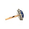vintage Gold ring with sapphire and diamond 20 krt/925