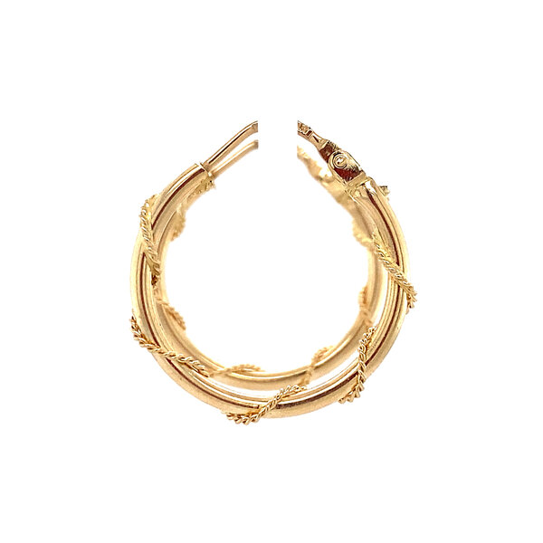 vintage Gouden fantasie oorringen 14 krt