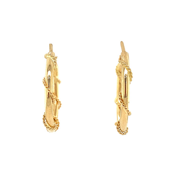 vintage Gouden fantasie oorringen 14 krt