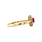 vintage Gouden ring met robijn en diamant 14 krt