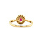 vintage Gouden ring met robijn en diamant 14 krt