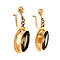 vintage Gold earrings with smoky quartz 14 kt