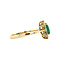 vintage Gouden entourage ring met smaragd en diamant 14 krt