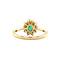 vintage Gouden entourage ring met smaragd en diamant 14 krt