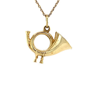 Gold horn pendant 14 krt
