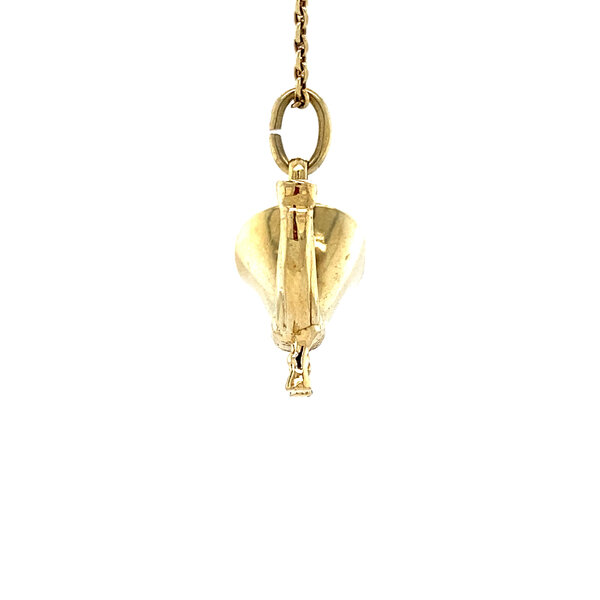 vintage Gouden hoorn hanger 14 krt
