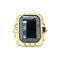 vintage Gouden ring met hematiet 14 krt