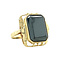 vintage Gold ring with hematite 14 krt