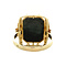 vintage Gouden ring met hematiet 14 krt