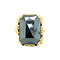 vintage Gouden ring met hematiet 14 krt