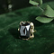 vintage Gouden ring met hematiet 14 krt