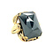 vintage Gouden ring met hematiet 14 krt