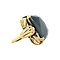 vintage Gouden ring met hematiet 14 krt