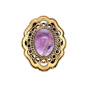 Gouden ring met amethist 14 krt
