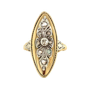 Gold ring with diamond 14 krt/925
