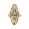 vintage Gold ring with diamond 14 krt/925