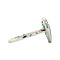 vintage White gold ring with emerald and diamonds 18 krt