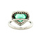 vintage White gold entourage ring with emerald and diamond 18 kt