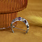 vintage Witgouden broche crescent met diamant en glas 14 krt