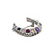 vintage Witgouden broche crescent met diamant en glas 14 krt