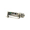 vintage Witgouden broche crescent met diamant en glas 14 krt
