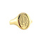 vintage Gold signet ring with engraving 14 krt