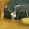 vintage Witgouden collier met diamant en parel hanger 14 krt