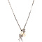 vintage Witgouden collier met diamant en parel hanger 14 krt