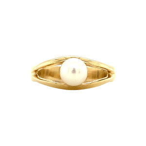 Gold ring with pearl 14 ct