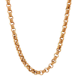 Gold cable necklace 18 krt