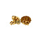 vintage Gouden oorstekers met bloedkoraal 14 krt