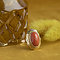 vintage Gold ring with blood coral 14 krt