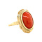 vintage Gold ring with blood coral 14 krt