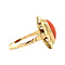 vintage Gold ring with blood coral 14 krt