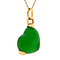 vintage Gold heart pendant with green sea glass 14 ct